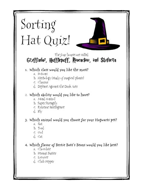 free sorting hat quiz|sorting hat quiz with answers.